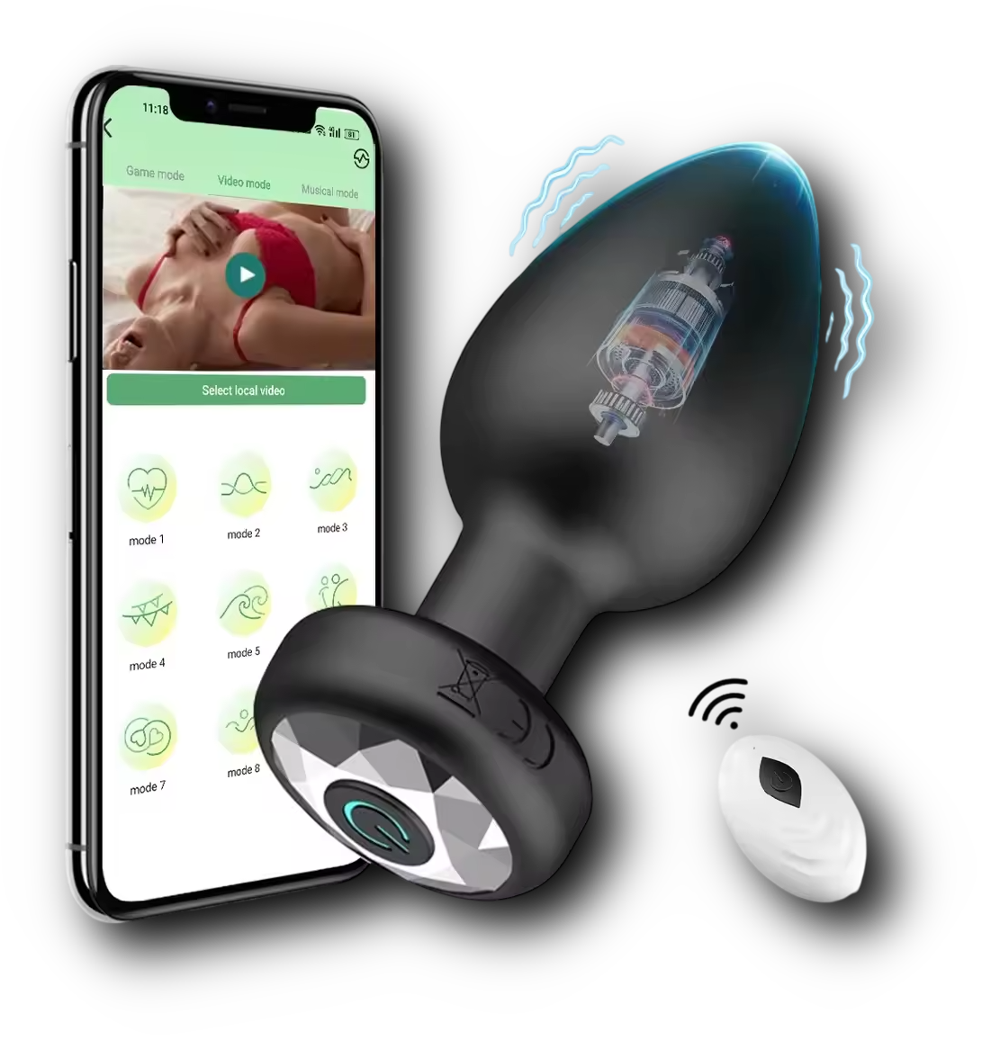 App/remote control vibrating anal plug 10 modes