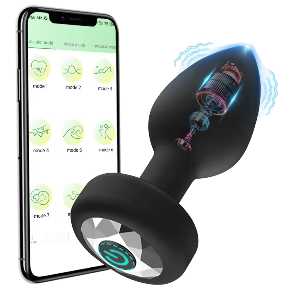 App/remote control vibrating anal plug 10 modes